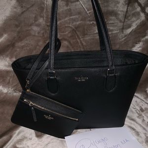 Kate Spade Black small tote along with a wristlet